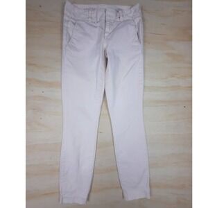 J.Crew Andie Chino Pants Womens 00 Pale Pink Slim Fit Mid Rise Stretch Cotton